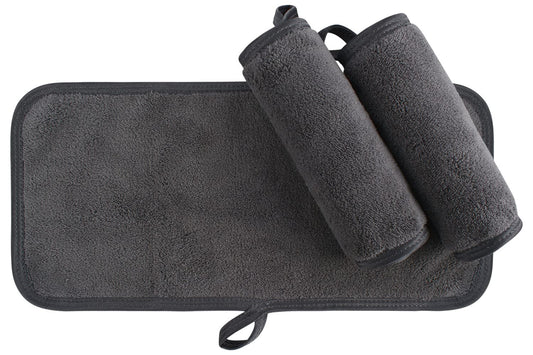 KinHwa Reusable Makeup Remover Cloths Soft Microfiber Face Cleansing Cloth Magically Remove Cosmetics Only with Water 6inch x 12inch 3 Pack Dark-Gray