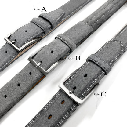 19000 Men's Suede Belt Genuine Leather Casual Dress Belt 1-3/8"(35mm) Wide (Gray, 40)