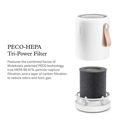 Molekule Mini/Mini+ Air Filter - Authentic Molekule Air Purifier Filter Replacement - PECO-HEPA Tri-Power Technology - Captures & Destroys Pollutants - Advanced Smoke Filtration