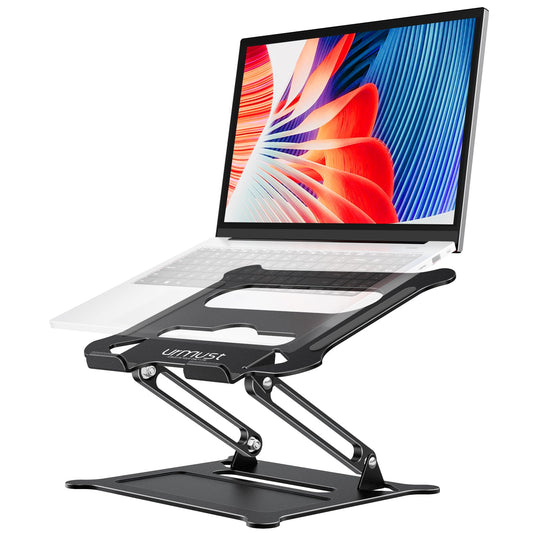 Urmust Laptop Notebook Stand Holder Adjustable Laptop Stand Portable Computer Riser Compatible with MacBook Air Pro HP Dell XPS Lenovo All Laptops 10-15.6"(Black)