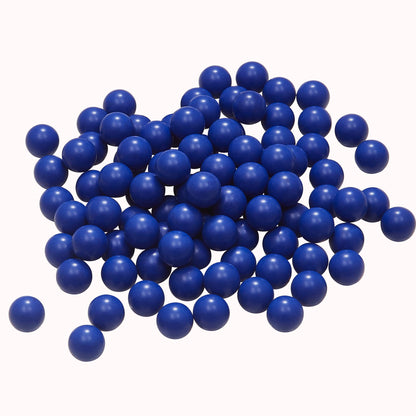 100 Rounds Solid Nylon 50 Cal. Paintballs 50 Cal Rubber Balls Ammo for Tr50 Reusable .50 Caliber Hard Plastic Projectiles for Self Defense (Blue)