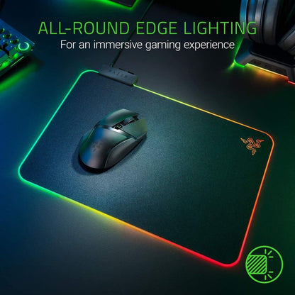 Razer Firefly Hard V2 RGB Gaming Mouse Pad: Customizable Chroma Lighting, Built-in Cable Management, Balanced Control & Speed, Non-Slip Rubber Base