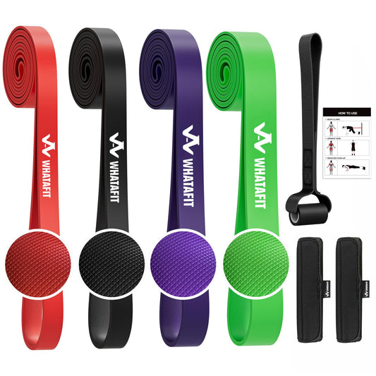 WHATAFIT Resistance Bands, Pull Up Assistance Bands, Exercise Bands, Workout Bands Set for Men and Women Home Fitness, Body Stretching, Strength Training, Physical Therapy