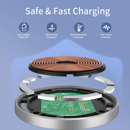 2 Pack Wireless Charger for Magsafe Charger, HYDGYC iPhone Magnetic Charger Pad for 16 Pro Max/16 Pro/16 Plus/16/15/15 Pro/15 Plus/15 Pro Max/14/13/12/AirPods 3/2/Pro 2/Pro(Silver-2 Packs)