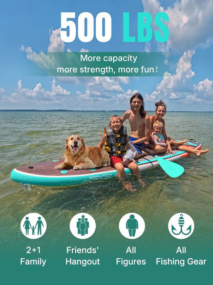 Niphean (Extra Large) Inflatable Paddle Board, SUP for 2+1 People/Family, Stand Up Paddle Board with (Beginner Friendly), Waterproof Phone Pouch, Paddle Boards for Adults, Gift Ideas