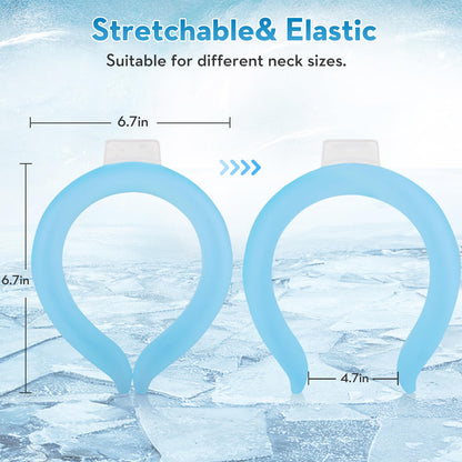 2PCS Neck Cooling Tube with Cold Insulated Bag,Reusable Ice Neck Ring Wearable Body Cooler Products for Summer Heat (Blue*2)