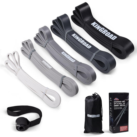 Resistance Band Pull Up Assistance Bands,Set of 5 Resistance Heavy Duty Exercise Stretch Fitness Bands for Stretching Power Lifting Workout Training with Instruction Guide (Black Set of 5)