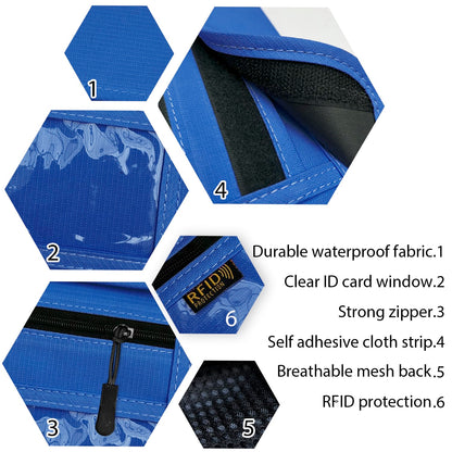 RFID Blocking Travel Neck Wallet Pouch and Passport Holder, Travel Neck Pouch Passport Holder for Women & Men - Blue