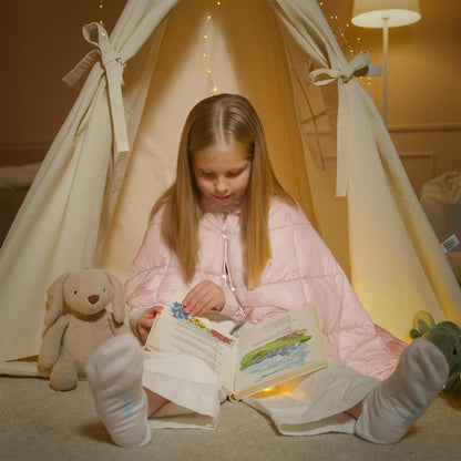 zzlamb Puffy Camping Blanket Down Alternative Small Size for Kid, Lightweight Water-Repellent Throw Blanket Compact, Portable Quilt Couch Travel Beach Picnic Hammock Backpacking, Cherry Pink 39''x55''