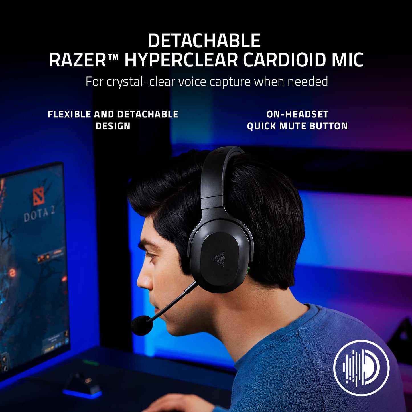 Razer Barracuda X Wireless Multi-Platform Gaming and Mobile Headset (2021 Model): 250g Ergonomic Design - Detachable HyperClear Mic - 20 Hr Battery - Compatible w/PC, PS5, Switch, & Android - Black