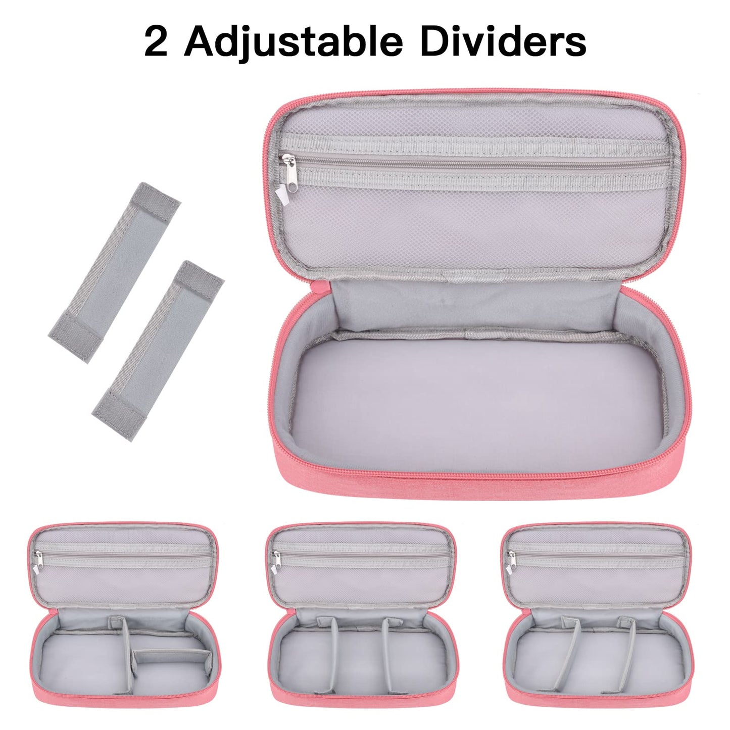 Yundoor Cord Organizer Travel Case, Electronics Organizer Pouch Bag for Cable & Charger, Power bank, Phone, Tech Accessories (Pink)