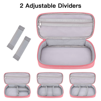 Yundoor Cord Organizer Travel Case, Electronics Organizer Pouch Bag for Cable & Charger, Power bank, Phone, Tech Accessories (Pink)