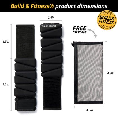 Wrist & Ankle Weights, Adjustable Bands for Women and Men Workouts, Set of 2, 1lb each, Perfect for Running, Jogging, Walking, Yoga, Dance, Pilates, Cardio, Aerobics, Strength Training (2lb, Black)