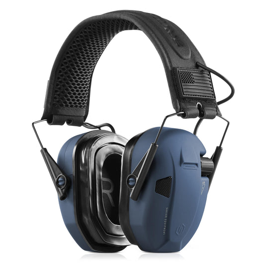 Savior Equipment Apollo Electronic Earmuffs Ear Protection for Shooting w/Soft Gel Ear Pads & Padded Headband, Blue