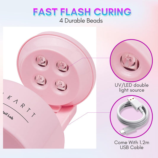 Makartt Mini UV LED Light for Nails - Innovative Lamp With Open Space for Easy Tips Extension, Art Flash Cure, Portable Dryer Travel Manicure Tool DIY at Home