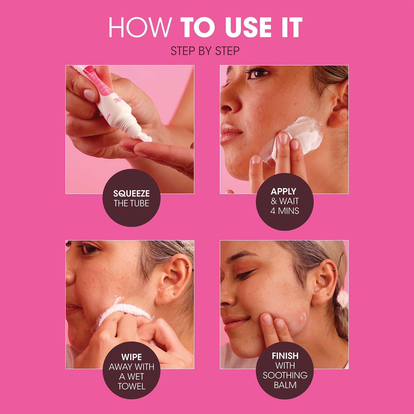 Nad's Facial Hair Removal Cream and Soothing Balm, All Skin Types, Face hair Remover, 28g