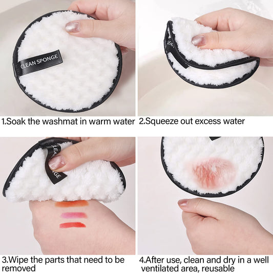 Pack of 8 Make-Up Pads Washable, Washable Make-Up Pads, Make-Up Wipes, Cotton Pads, Make Up Remover Pads with Mesh Laundry Bag, Reusable, for Facial Cleansing, Skin Care (Colour Random)