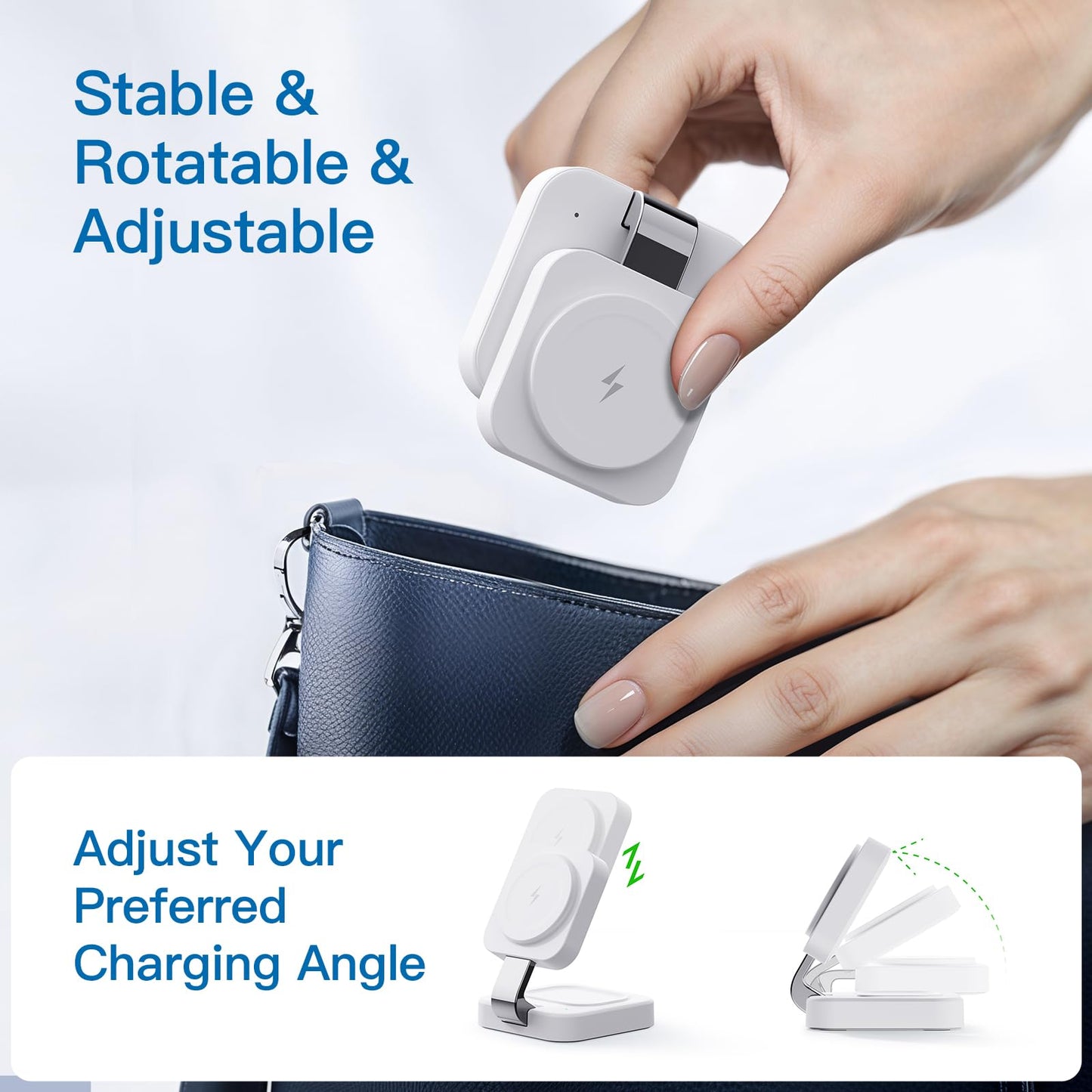 2025 Traveling Wireless Mag-safe Fast Charging Station,Magnetic 3 in 1 Charger with Light for iPhone 16 15 14 13 12 Pro Max Plus,Apple Watch Series & Air pods 4 3 2 Pro-Gifts for Wife & Husband(White)