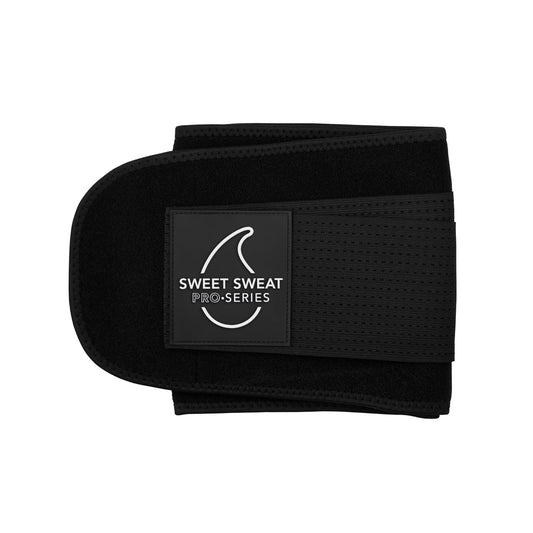 Sweet Sweat 'Pro-Series' Waist Trimmer (Black) with Adjustable Velcro Straps (XS-S)