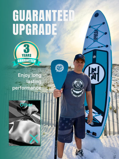 Niphean (Extra Large) Inflatable Paddle Board, SUP for 2+1 People/Family, Stand Up Paddle Board with (Beginner Friendly), Waterproof Phone Pouch, Paddle Boards for Adults, Gift Ideas