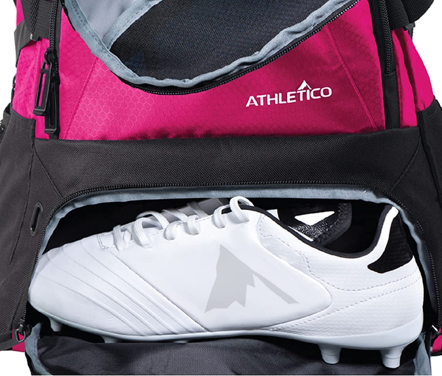 Athletico National Soccer Bag - Backpack for Soccer, Basketball & Football Includes Separate Cleat and Ball Holder (Pink)