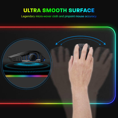 YXLILI Mouse Pad Gaming Large Mouse Pads for Keyboard and Mouse Extended RGB Mouse Mat, 12 Lighting Modes, Waterproof, Non-Slip Rubber Base XXL Mousepads for Desk Computer PC Laptop-31.5 X 12inches