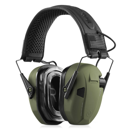 Savior Equipment Apollo Electronic Earmuffs Ear Protection for Shooting w/Soft Gel Ear Pads & Padded Headband, Green