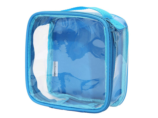 EzPacking Clear TSA Approved 3-1-1 Travel Toiletry Bag for Carry On/Quart Size Transparent Liquids Pouch for Airport Security/Reusable See Through Vinyl & PVC Plastic Organizer Men Women (Turquoise)