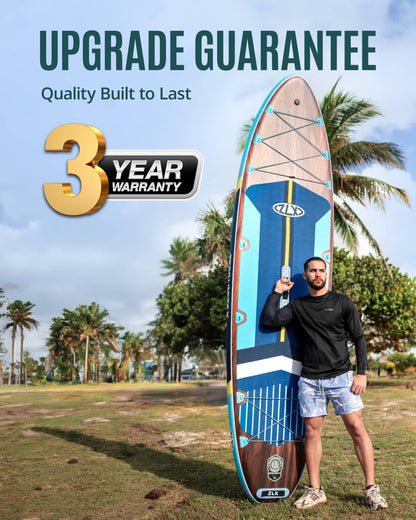 ZLX 11'6" Extra Wide Inflatable Stand Up Paddle Board SUP | Stable Non-Slip Deck Pad, Unique Fin System and Premium iSUP Accessories - Portable Backpack & Upgraded Pump for Adults, All Skill Levels