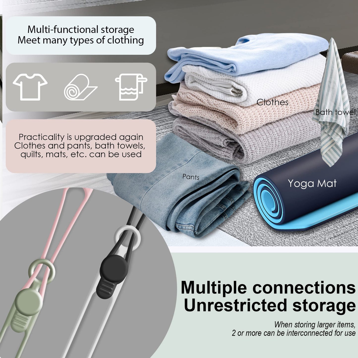 Nearockle 24Pcs Silicone Cable Straps Cord Organizer for Bundling Earphone, Phone Charger, Computer Cords, Reusable Cable Ties Wire Organizer in Home,Office,Kitchen,School (4 Colors)