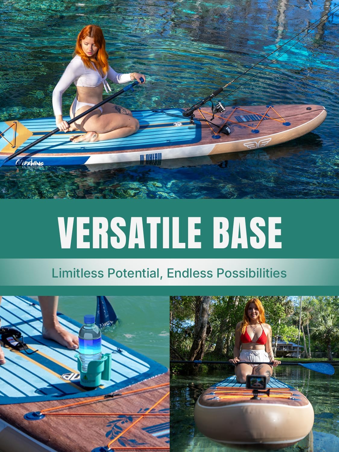 Niphean (Extra Large) Inflatable Paddle Board, SUP for 2+1 People/Family, Stand Up Paddle Board with (Beginner Friendly), Waterproof Phone Pouch, Paddle Boards for Adults, Gift Ideas