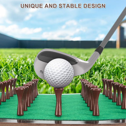 40 Golf Ball Collection Display Rack Cabinet Holder Case Wall Mount - Golf Gifts for The Golf Enthusiast - Golf Display Box Unique Putting Green Shape - Brown