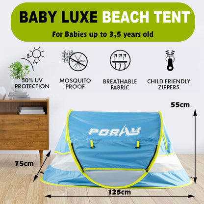 porayhut Portable Pop Up Kids Beach Tent with Mat UPF 50+ Sun Shelter for Mosquito Net,Large Sunshade Kids Travel Tent with Mat and 2 Stakes