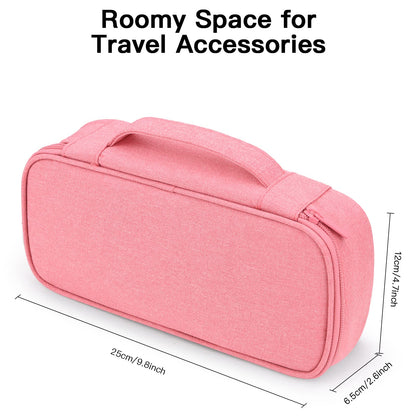 Yundoor Cord Organizer Travel Case, Electronics Organizer Pouch Bag for Cable & Charger, Power bank, Phone, Tech Accessories (Pink)