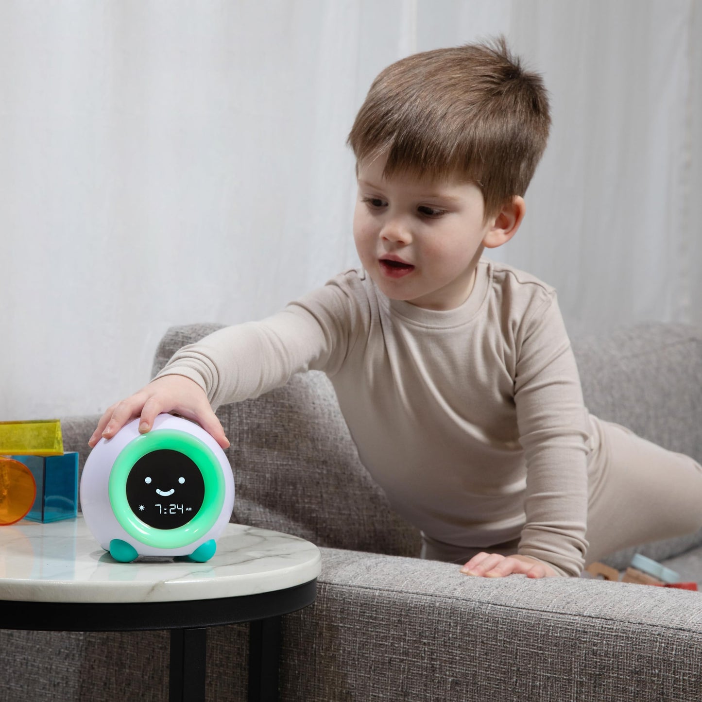 LittleHippo Mella: Ready to Rise Children's Sleep Trainer, Night Light, Sound Machine and OK to Wake Alarm Clock for Toddlers and Kids - Arctic Blue