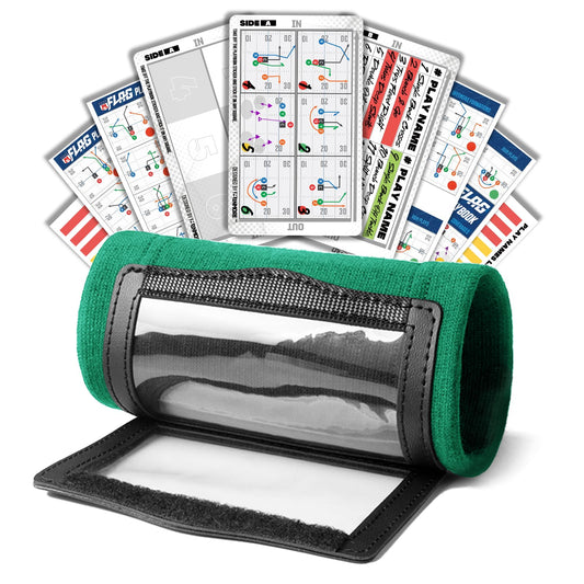 1NMORE Football Wristbands with Playbook System,Wrist Coach for Youth,Softball Wristbands with Tactics Stickers & Cards Green