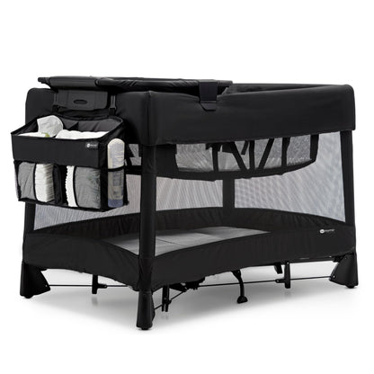 4moms Breeze Playard Diaper Caddy, Storage for Diapers, Baby Wipes, and Organization, Black