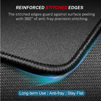 MROCO Large Gaming Mouse Pad [50% Larger] with Non-Slip Rubber Base, Premium-Textured & Waterproof Mousepad with Stitched Edges, Mouse Pads for Computers, Gamer, Office & Home, 14 x 11in, Black