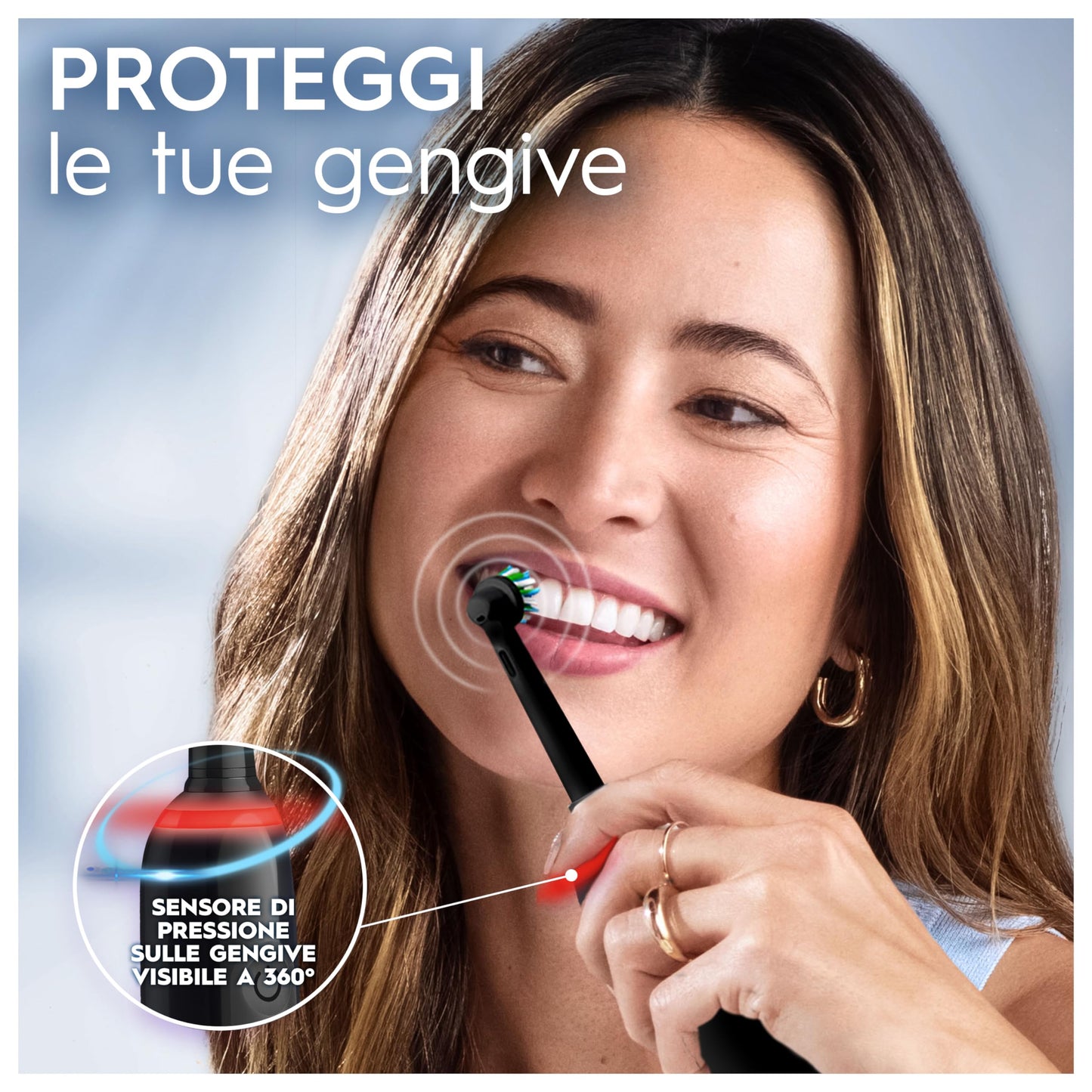Oral-B PRO 3 3500 Electric Toothbrush/Electric Toothbrush, 2 Replacement Brushes, with 3 Cleaning Modes and Visual 360° Pressure Control for Dental Care, Travel Case, Gift Man/Women, Black