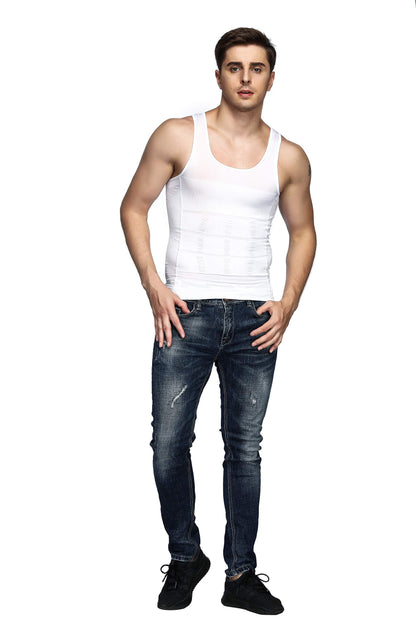 Odoland Men's Shapewear Vest Pack of 3 Tank Top Compression Shirt Compression Shirt Tummy Control Men's Body Shaper