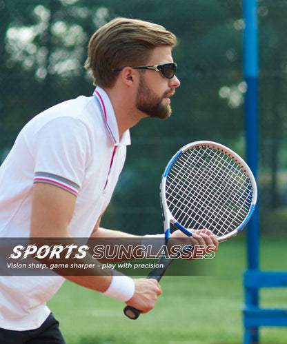 QALLY Polarized-Sunglasses-Men Sports Mens-Sunglasses: Sun-Glasses with UV400 Protection for Driving Golf Fishing Running