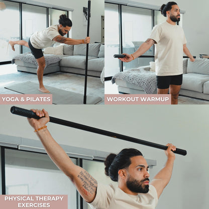 Mobility Mentor Yoga Stick - Mobility Stick - Large Bamboo Exercise Stick for Stretching - Workout Stick - Posture Corrector Stick Mobility - Yoga Bar - Stretch Stick for Fitness - Physical Therapy