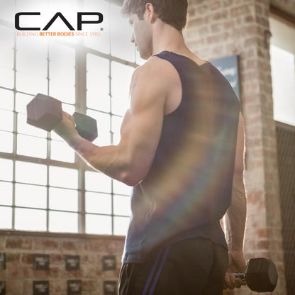 CAP Barbell 15 LB Coated Hex Dumbbell Weight, New Edition