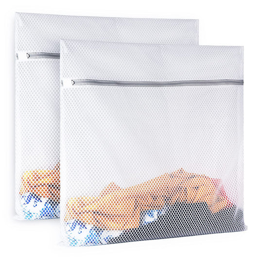 2 XX-Large Honeycomb Mesh Laundry Bag Delicates Durable for Washing Machine,24 x 24 Inches lingerie bags for Laundry, Travel Storage Organize Bag for Cotton Clothes,Sheet,Sweater, Shoes