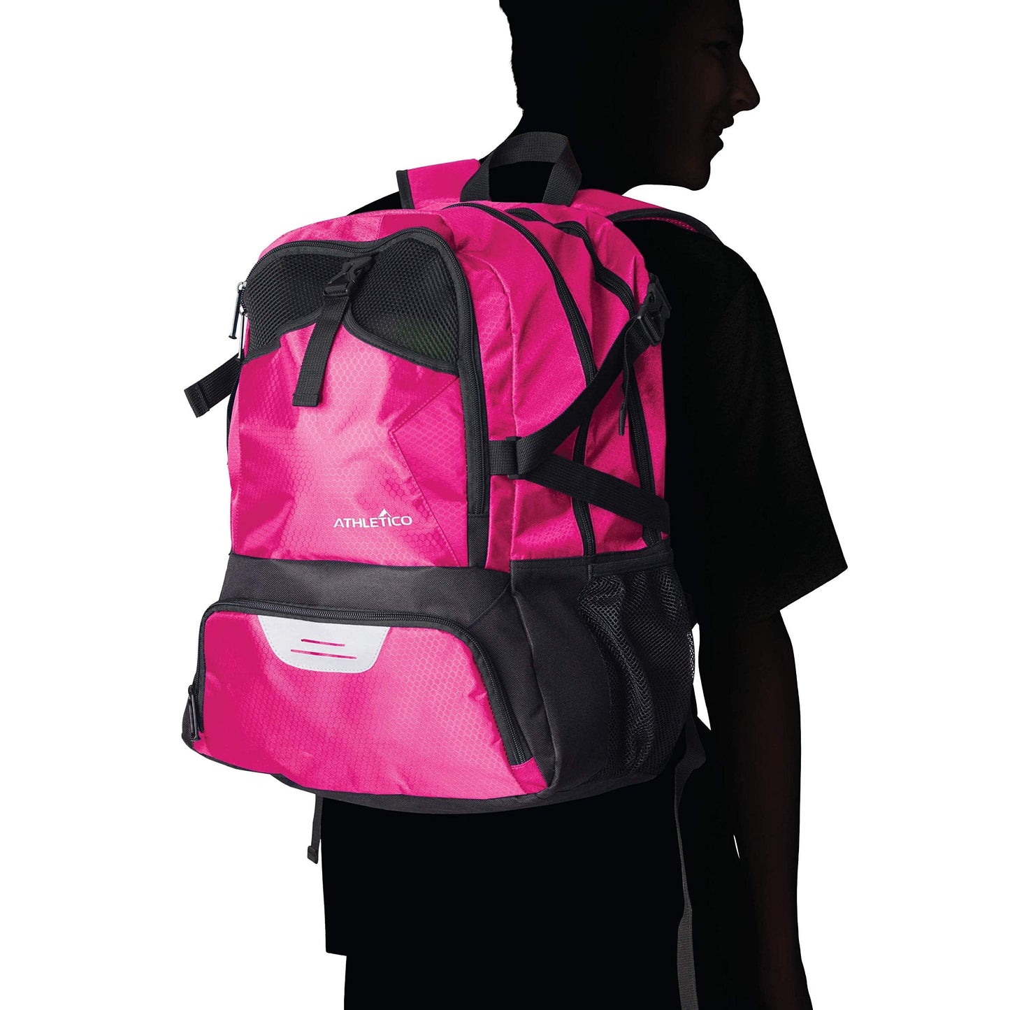 Athletico National Soccer Bag - Backpack for Soccer, Basketball & Football Includes Separate Cleat and Ball Holder (Pink)