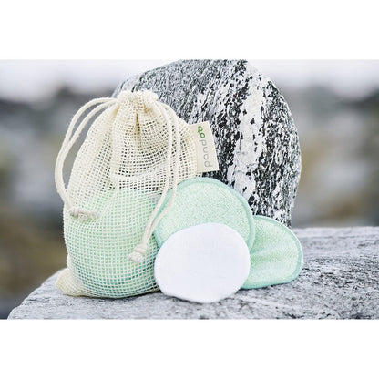 Pandoo 10 reusable make-up pads made of bamboo and cotton, washable, make-up remover, Less Waste Extremely soft, perfect for face cleansing and baby
