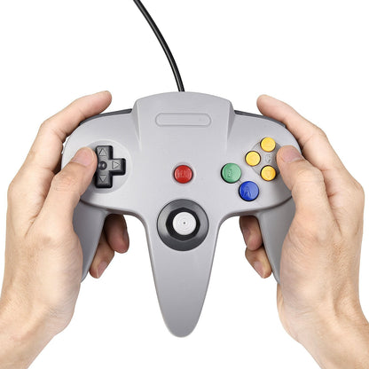 2xClassic N64 Controller,kiwitata Retro Wired N64 Gamepad Controller Joystick for N64 Video Console Games System Black+Gray