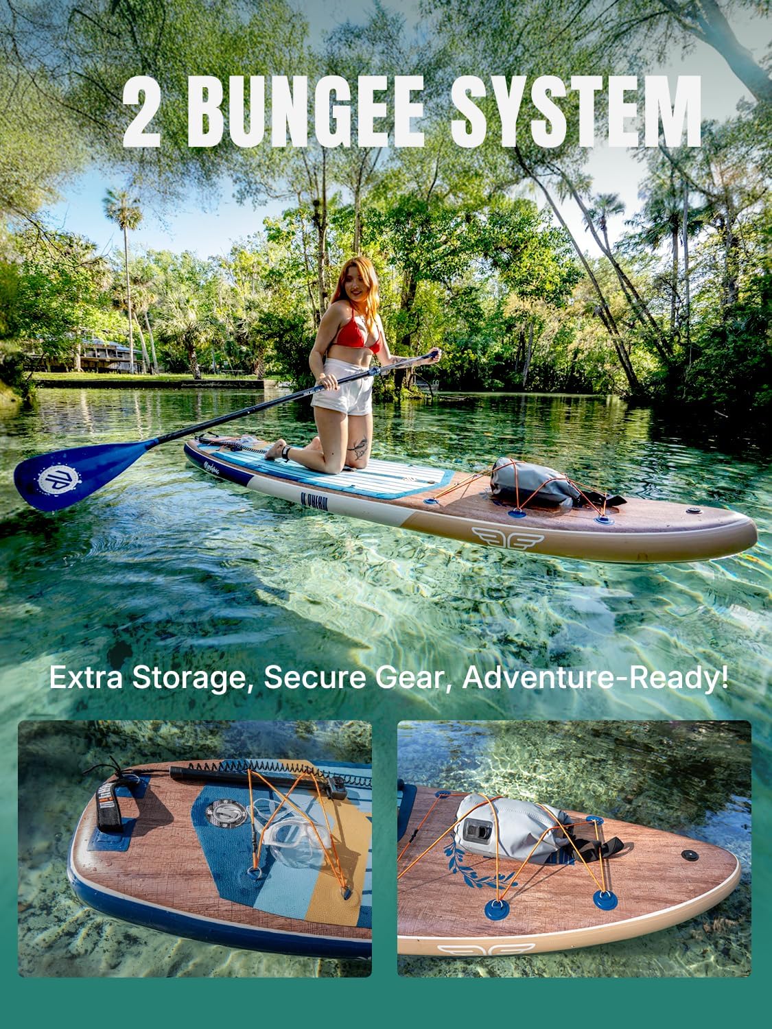 Niphean (Extra Large) Inflatable Paddle Board, SUP for 2+1 People/Family, Stand Up Paddle Board with (Beginner Friendly), Waterproof Phone Pouch, Paddle Boards for Adults, Gift Ideas