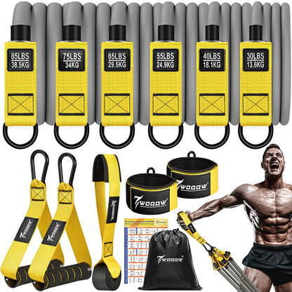 Resistance Bands, 350lbs/450lbs Heavy Exercise Bands with Handles, Workout Bands Set for Working Out Men, Fitness Weight Bands for Strength Training, Stretching, Slim, Physiotherapy