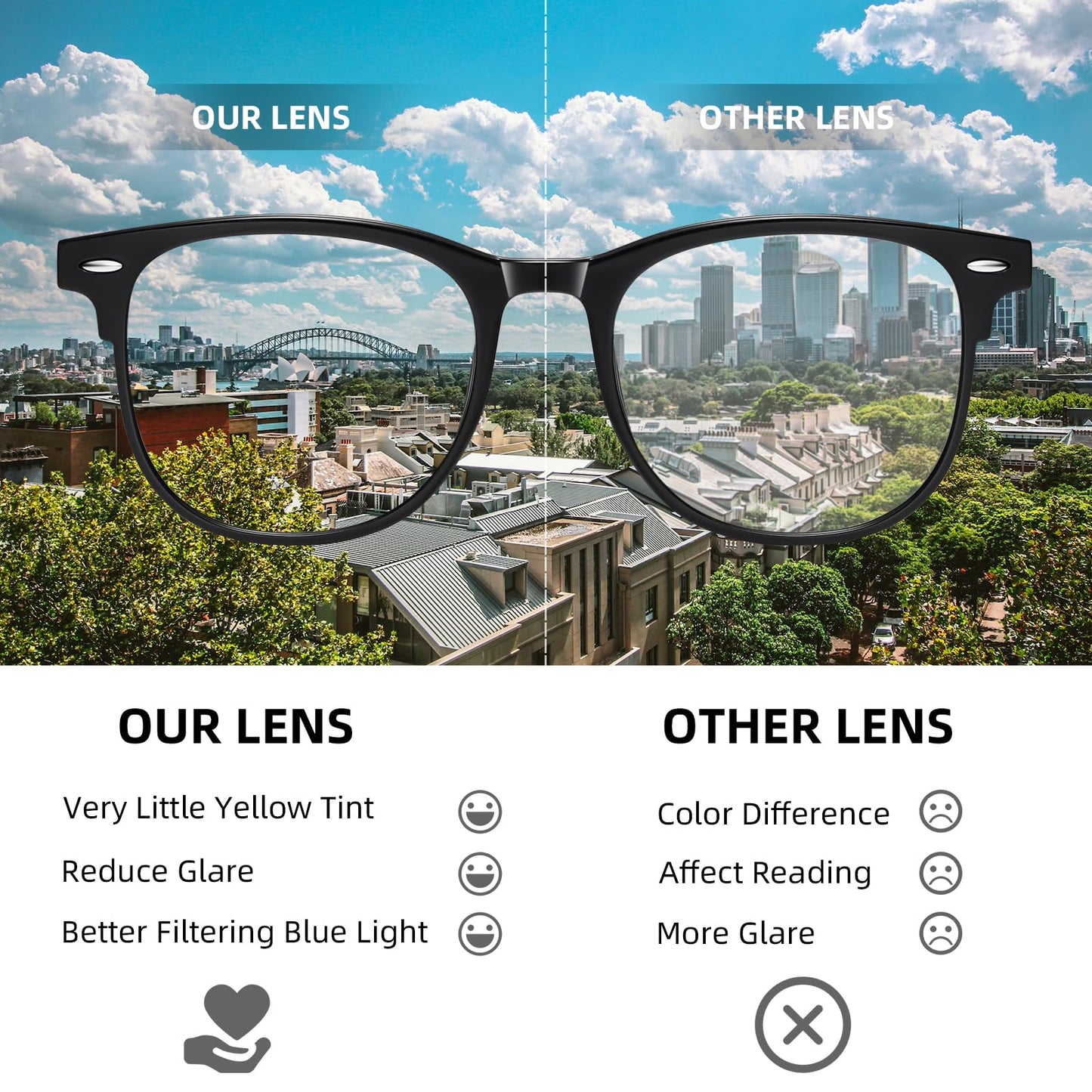 Okany Blue Light Blocking Glasses for Women Men Woman Black Computer Screen Filter Gaming Glasses Womens Mens 99.9% Blue Light Blocker Round Fashion Eye Glasses